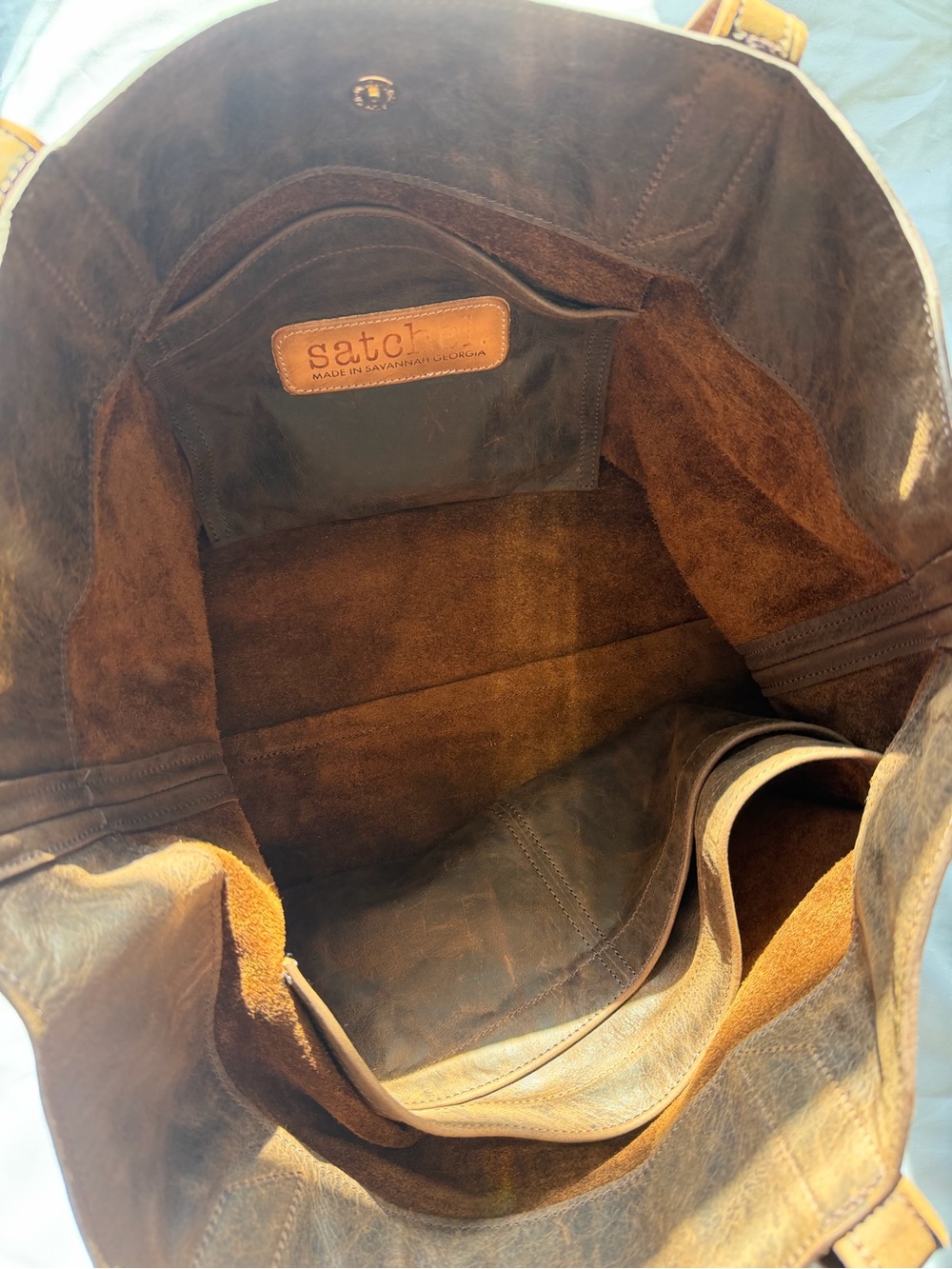 Satchel tote bag in brown - Picture 4 of 9